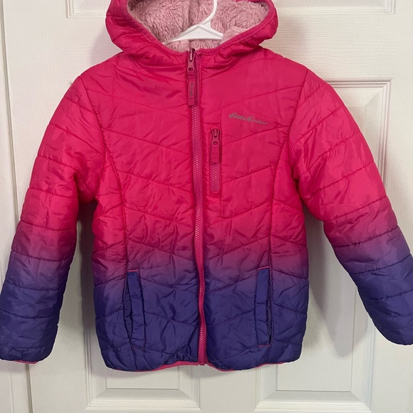 Eddie Bauer Kids Gradient Pink and Purple Puffer Jacket - Picture 1 of 3